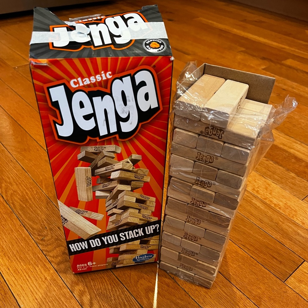 Jenga Wood Block Stack-Up Game.